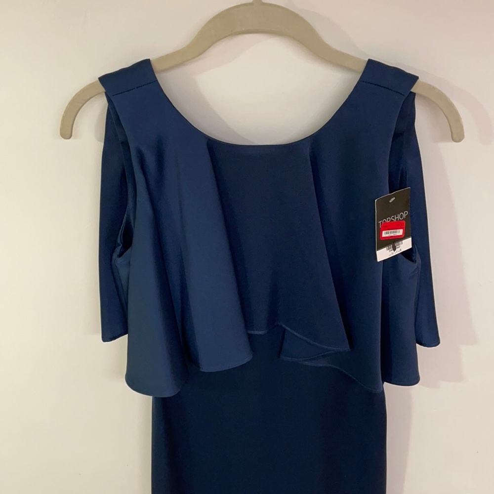 TopShop Navy blue peplum style dress